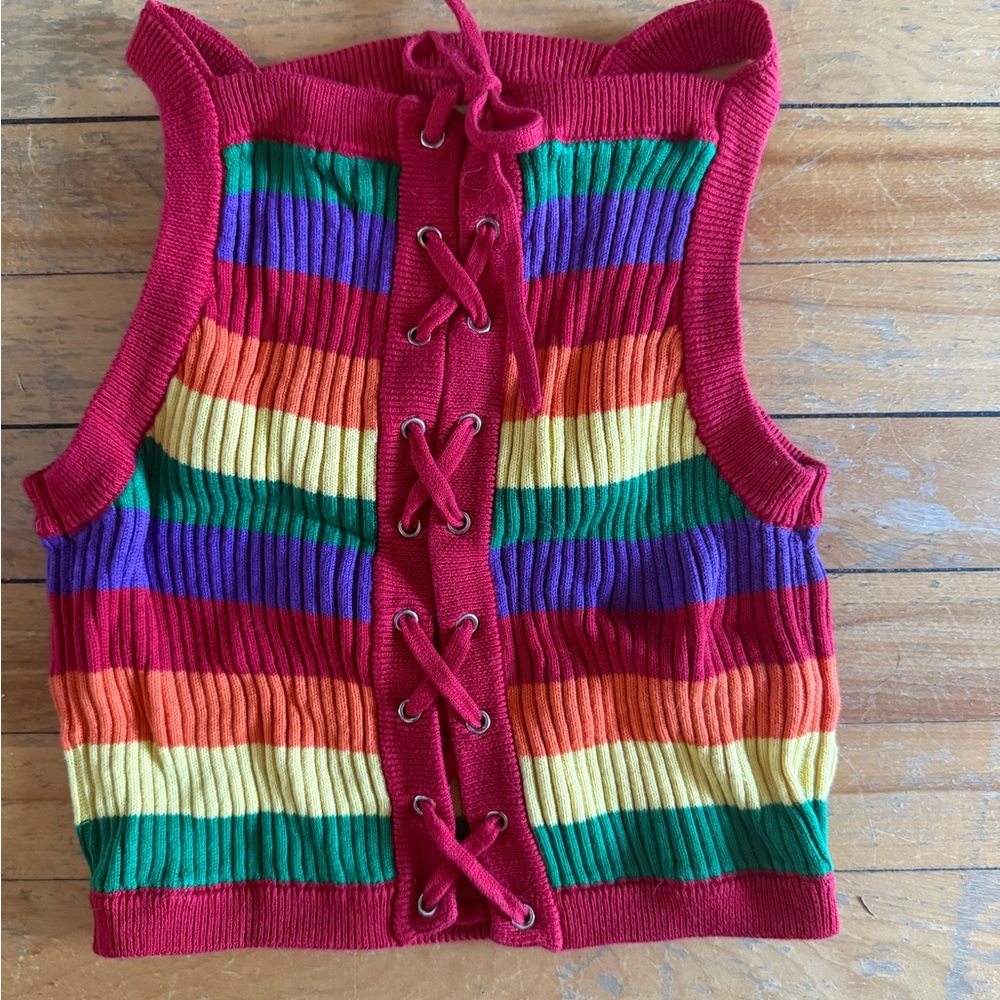 Lazy Oaf Multicolor Knit Vest